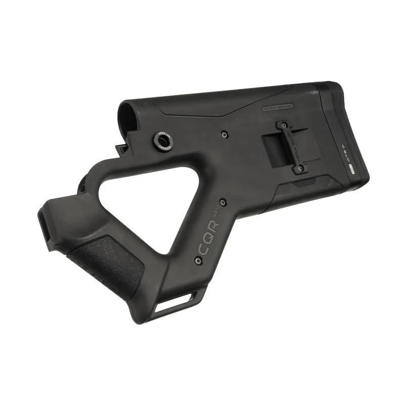 CQR GEN1.0 buttstock for AR-10 in black tilted left