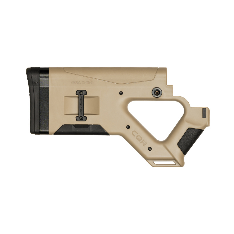 CQR Gen1.0 Buttstock for AR-15 in Tan (FDE) Pointing Right