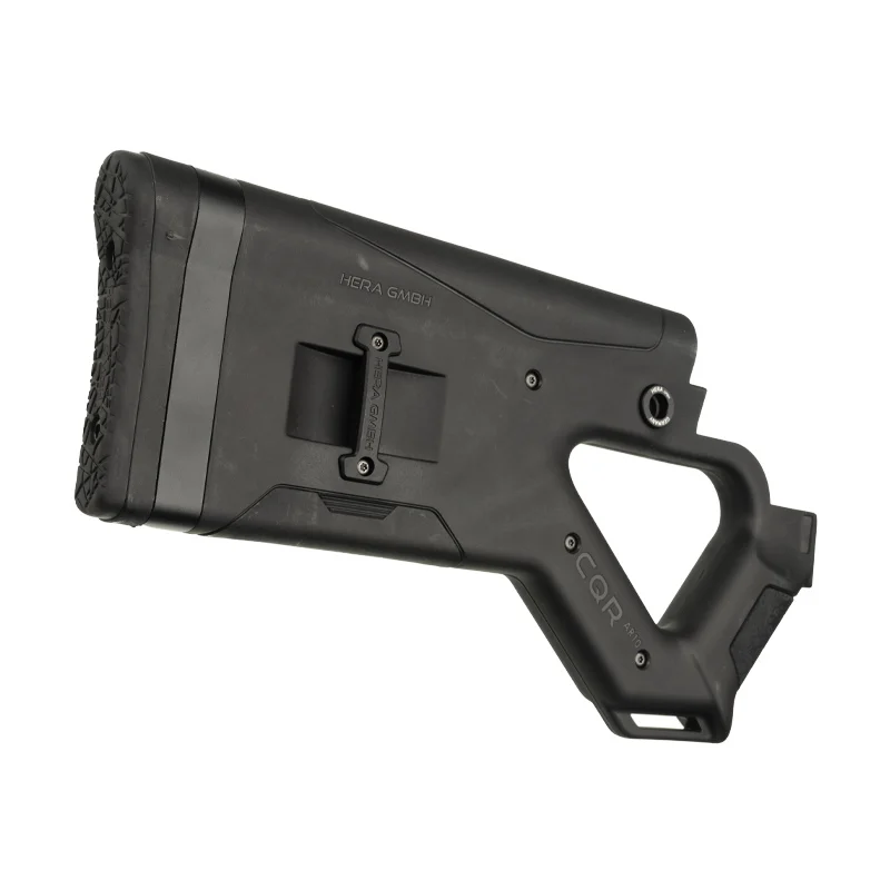 CQR GEN1.0 buttstock in black for AR-10 rear angle