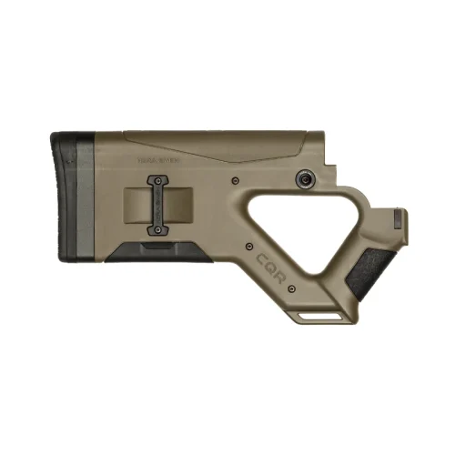 CQR GEN1.0 buttstock for AR-15 in OD Green pointing right