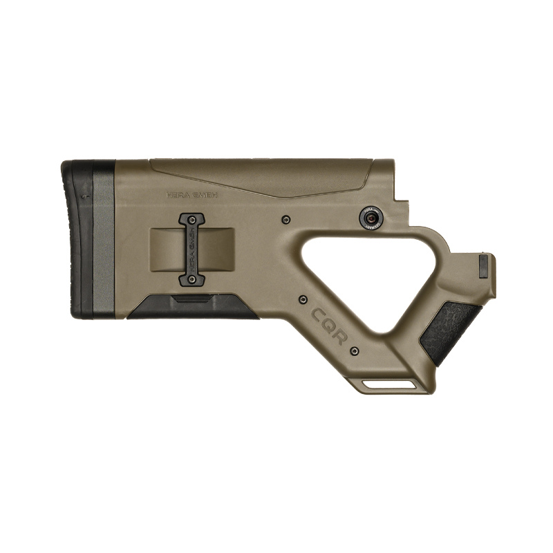 CQR GEN1.0 buttstock for AR-15 in OD Green pointing right