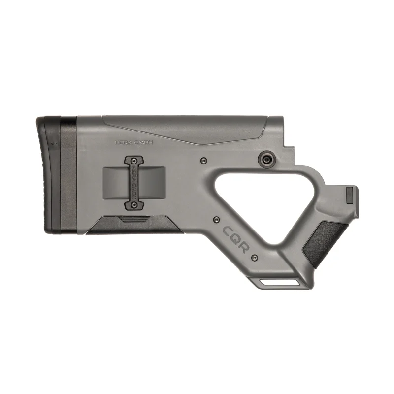 CQR Gen 1.0 Buttstock - Battleship Grey, a fixed AR-15 buttstock with sling slots in limited Battleship Grey finish.